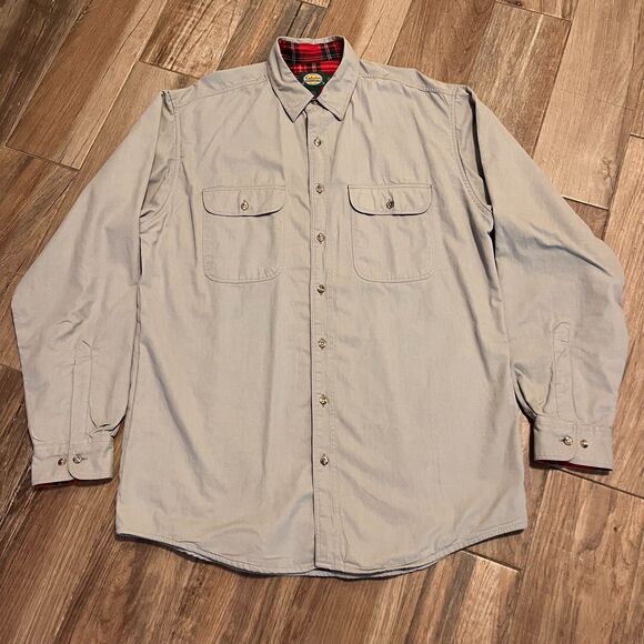 Cabela's Shacket Mens Long Sleeve Flannel Lined Button Up Heavy Large / Tall - Picture 2 of 8